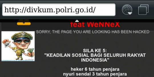 Situs Polri kembali diretas, RI siaga cyber crime