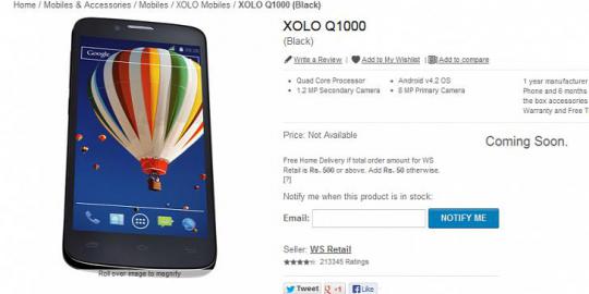Xolo Q1000, smartphone Android canggih buatan India