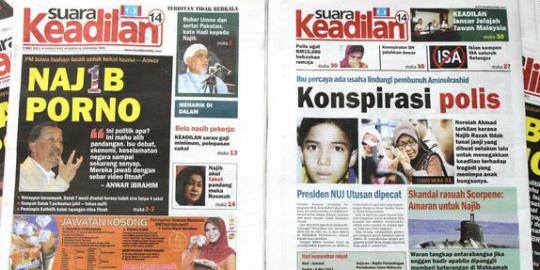 Malaysia sita ribuan tabloid oposisi