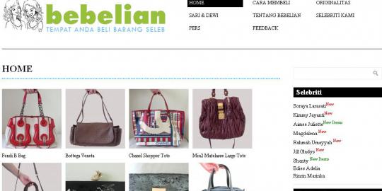 Bebelian.com, tempat beli tas dan sepatu milik artis idola