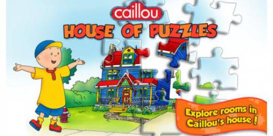 Belajar bersama Caillou, di game Caillou House of Puzzle