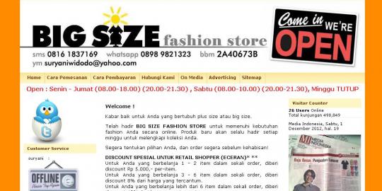 Tubuh besar juga bisa tampil gaya di Bigsizefashionstore.com