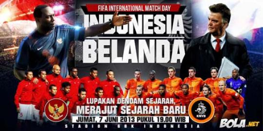 Preview: Indonesia vs Belanda, pertemuan perdana