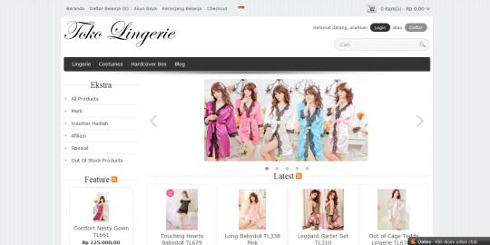 Toko-Lingerie, toko online lingerie dan sleepwear berkualitas