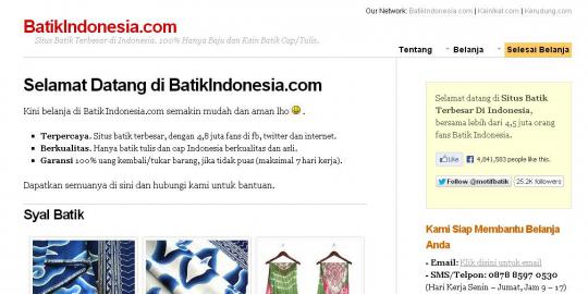 Belanja batik tulis cantik di Batikindonesia.com