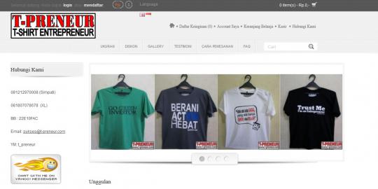 T-Preneur.com, kaosnya para enterpreneur