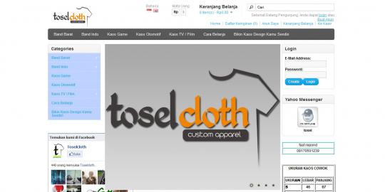 Kaos grup band favorit ada di ToselCloth.com