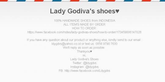 Sepatu custom trendy dan berkualitas di Lady Godiva's Shoes