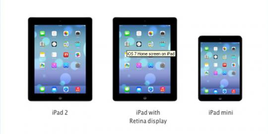 Apple perlihatkan tampilan iOS 7 untuk iPad