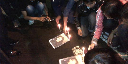 Aksi solidaritas buat wartawan Trans7 yang tertembak