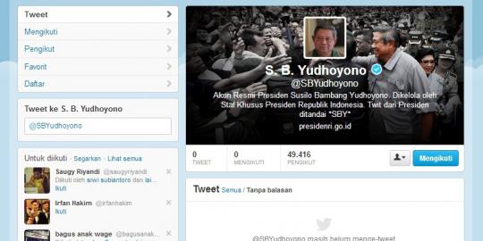Akankah SBY gunakan akun Twitternya untuk umumkan kenaikan BBM?