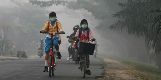 Asap & abu pembakaran hutan makin bahayakan warga Dumai Riau