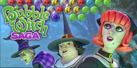 Bermain puzzle bersama tiga penyihir dalam Bubble Witch Saga