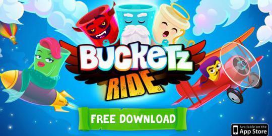 Tangkap meteor dan jaga keseimbangan di game Bucketz Ride