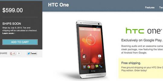 HTC One Google Edition resmi meluncur dengan harga Rp 5,9 juta