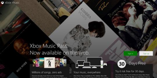 Microsoft luncurkan Xbox Music versi Web