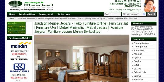 Joudaghmeubel.com, toko online untuk penggemar furniture jati