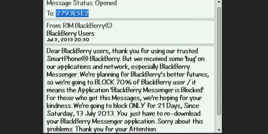 Broadcast BBM server BlackBerry penuh, bohong!