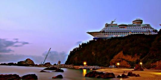 Kapal pesiar yang terdampar ini ternyata hotel
