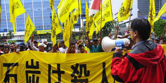 Tolak PLTU, warga Batang demo di Kedubes Jepang
