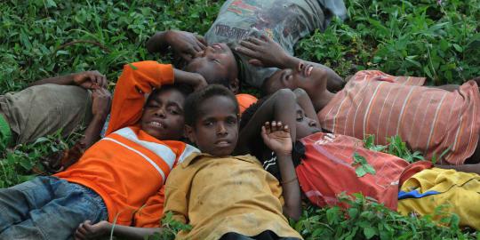 Potret kehidupan anak-anak Suku Baliem di Papua