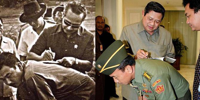 SBY pasang foto tanda tangan mirip gaya Soeharto | merdeka.com