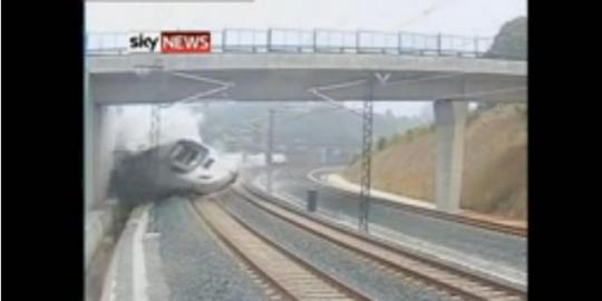 Video kecelakaan kereta api di Spanyol jadi viral di Youtube