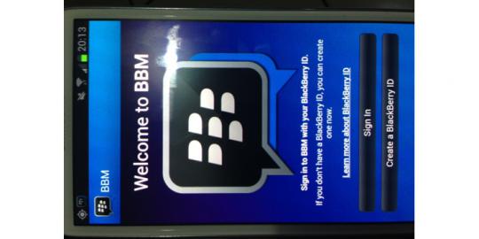 Ini dia tampilan BlackBerry Messenger untuk Android