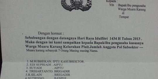 Kapolres perintahkan usut surat polisi minta THR pada 