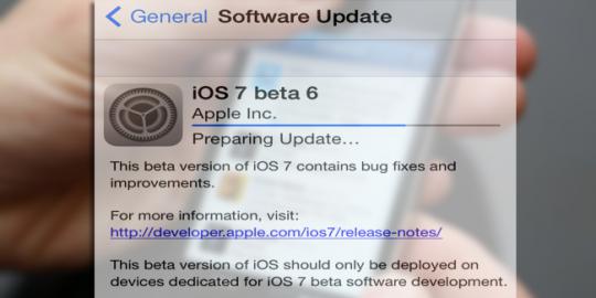 iOS 7 beta 6 sudah dirilis dengan pembenahan banyak bugs