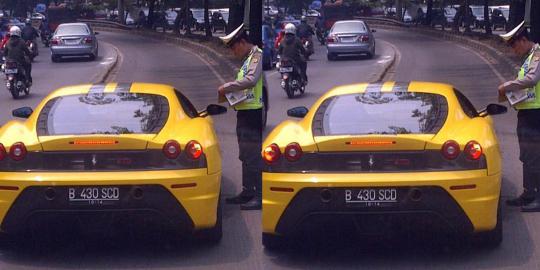 Mobil Ferrari yang terobos busway punya pengusaha di Ciputat