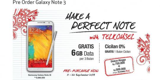 Telkomsel gelar pre-order Galaxy Note III, diskon Rp 750 ribu