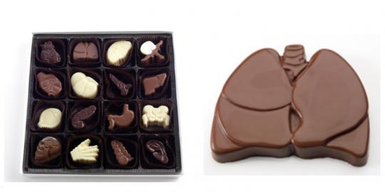 Cokelat berbentuk organ manusia, lucu atau seram?