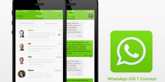 Desain konsep tampilan WhatsApp untuk iOS 7
