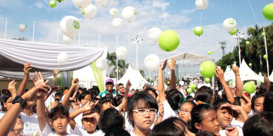 1000 Murid SD se-DKI flashmob kampanye Cuci Tangan Pakai Sabun