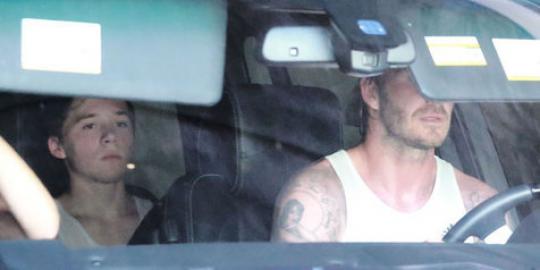 [Foto] David Beckham dan anaknya kecelakaan di Los Angeles!