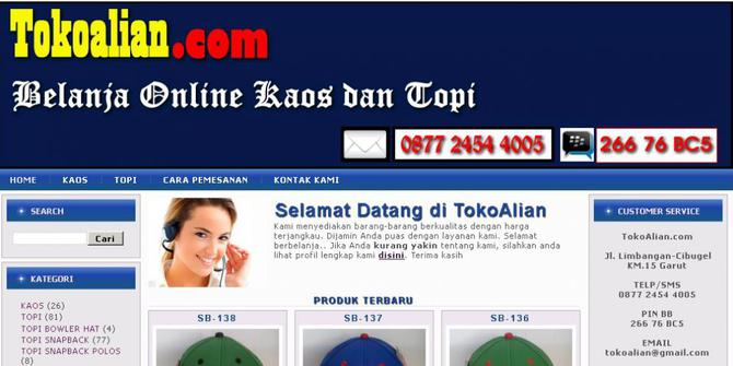 Belanja online kaos dan topi di Tokoalian.com  merdeka.com