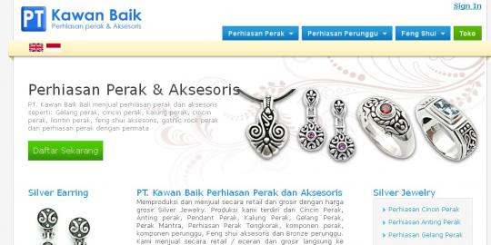 Aksesoris perak dari Bali kini tersedia secara online