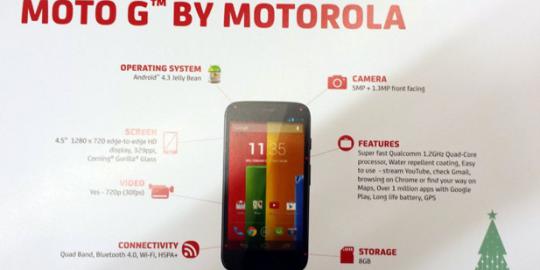 Moto G bakal usung prosesor quad-core, dijual Rp 2 jutaan