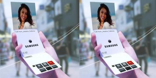 Samsung pamer konsep smartphone layar fleksibel