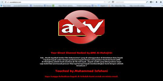Website ANTV dibobol hacker