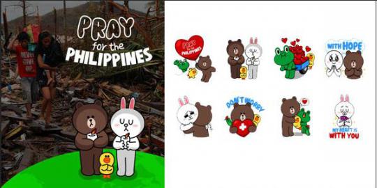 Line bantu korban Haiyan Filipina dengan paket sticker baru