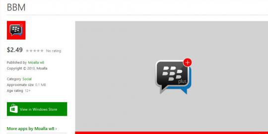 Awas, beredar aplikasi BBM palsu di Windows Phone Store!