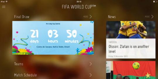 FIFA luncurkan aplikasi untuk Piala Dunia Brazil 2014