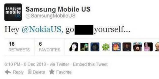 Samsung: Itu Tweet palsu!