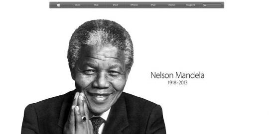 Homepage Apple 'penuh' dengan Nelson Mandela