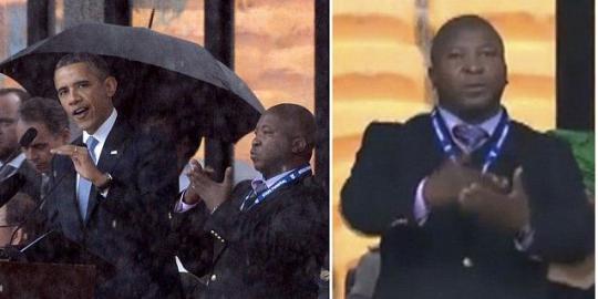Penerjemah palsu saat pemakaman Mandela kini tengah diburu