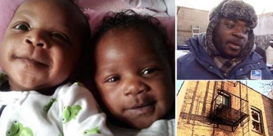 Dilempar dari gedung kebakaran, dua bayi diselamatkan tukang pos