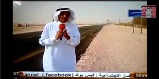 Video lucu sorban pembawa acara televisi Saudi terbang