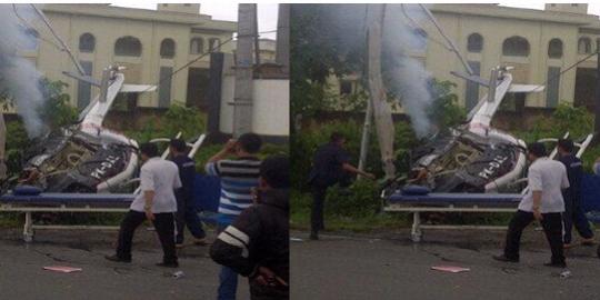 Helikopter jatuh di Berastagi, satu tewas
